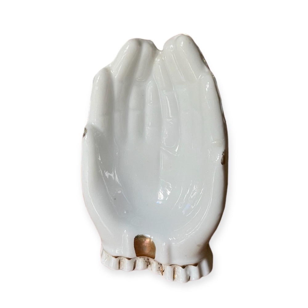 Fanciful Vintage Japanese Ceramic Hand Trinket Catchall Dish